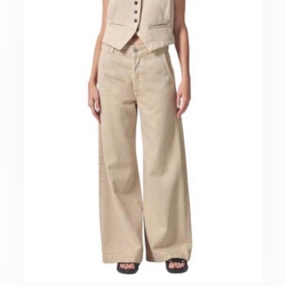 Citizens Of Humanity Denim - NWT Citizens Of Humanity Beverly Trouser Taos Sand Tan Wide Leg size 29